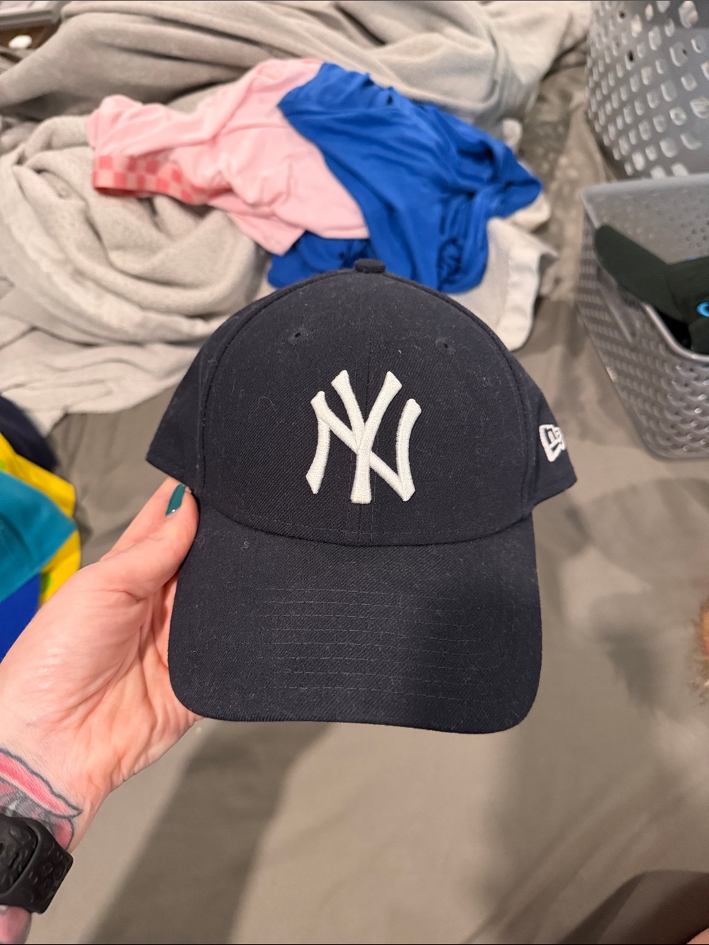 New Era Black Cap with White NY Logo